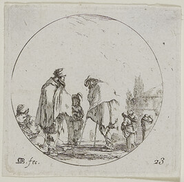 Study of a Beggar on Crutches and a Man in  a Turban, Plate 23 from Diverse figures et Girffonnements...