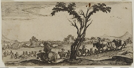 Cavalry Crossing a River, from Desseins de quelques conduites de troupes canons et attaques de ville...
