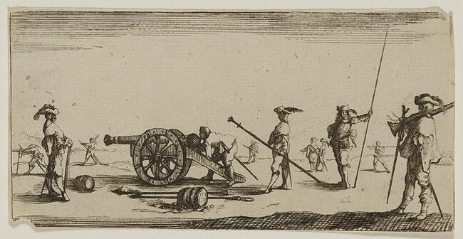 Artillery Team, from Desseins de quelques conduites de troupes canons et attaques de ville faictes par de la Bella