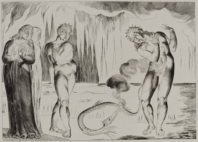 The Circle of the Thieves: Buoso Donati Attacked by the Serpent, from Dante's Divine Comedy