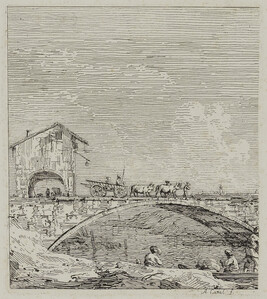 Paesaggio con ponte e piccolo monumento (Landscape with Bridge and Small Monument), from the series...