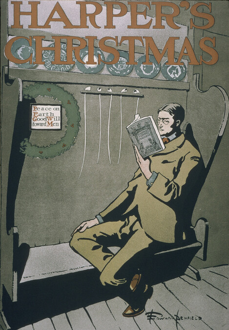 Harper's Christmas (seated man reading)