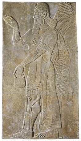 Apkallu with Pail and Date-Palm Spathe:  Assyrian Relief from the Northwest Palace of Ashurnasirpal II...