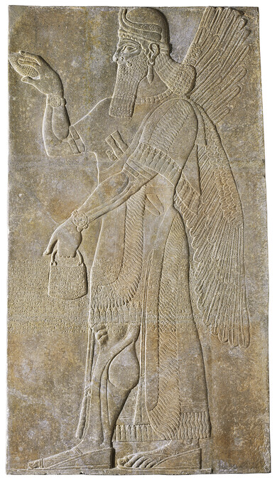 Apkallu with Pail and Date-Palm Spathe:  Assyrian Relief from the Northwest Palace of Ashurnasirpal II at Nimrud, Room G
