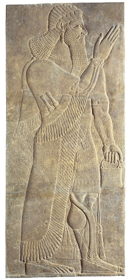 Wingless Apkallu with Pail:  Assyrian Relief from the Northwest Palace of Ashurnasirpal II at Nimrud,...