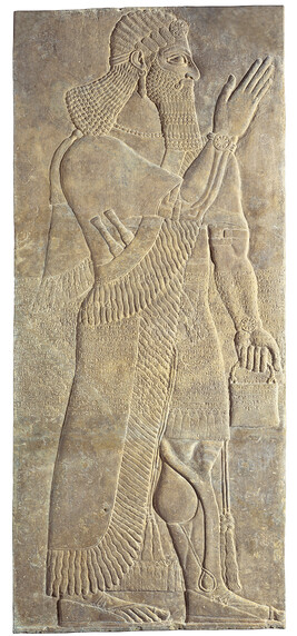 Wingless Apkallu with Pail:  Assyrian Relief from the Northwest Palace of Ashurnasirpal II at Nimrud,...