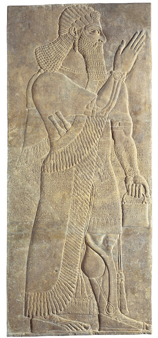 Wingless Apkallu with Pail:  Assyrian Relief from the Northwest Palace of Ashurnasirpal II at Nimrud, Room H