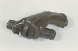 A Life Cast of the Artist's Hand Holding a Staff
