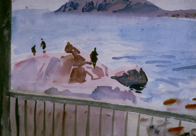 The Bathing Place (Rocky Coast) (obverse); Seascape Sketch (reverse)