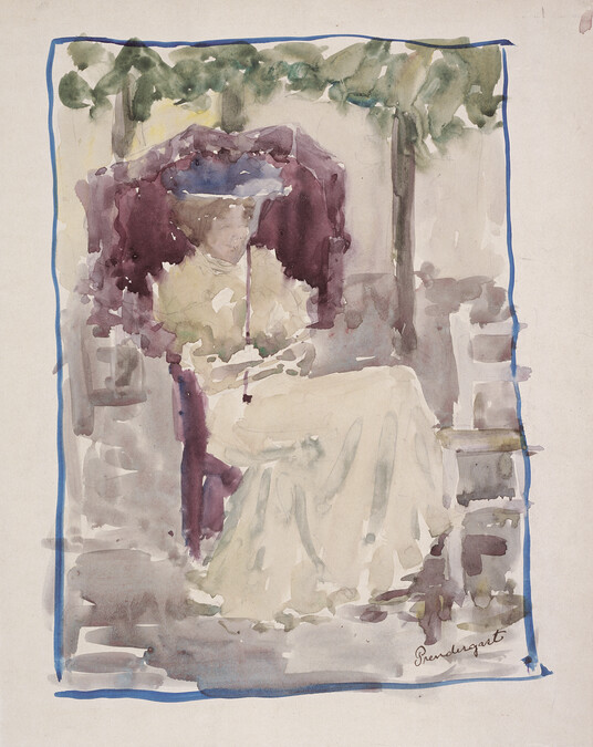 Woman with a Parasol (Reading in the Garden)