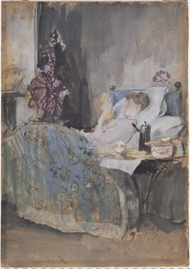 Maud Reading in Bed (Alternate Titles: Interior: Study of a Woman in Bed; Interior, Woman Resting in...