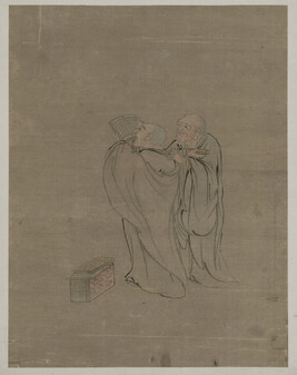 Two Scholars with Book and Scroll
