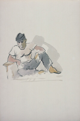 Untitled, Seated Man in T-Shirt (recto); Untitled, Standing Male (verso)