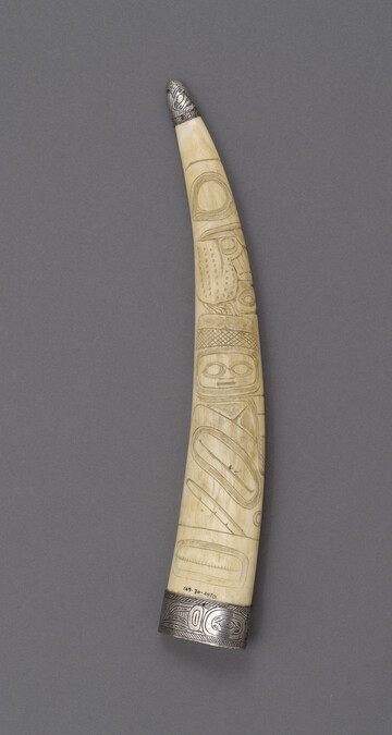 Alternate image #3 of Engraved Silver Mounted Ivory Tusk