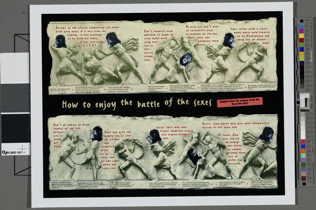 Alternate image #1 of How to Enjoy the Battles of the Sexes (project for The New Yorker), from the portfolio Guerrilla Girls' Most Wanted: 1985-2006