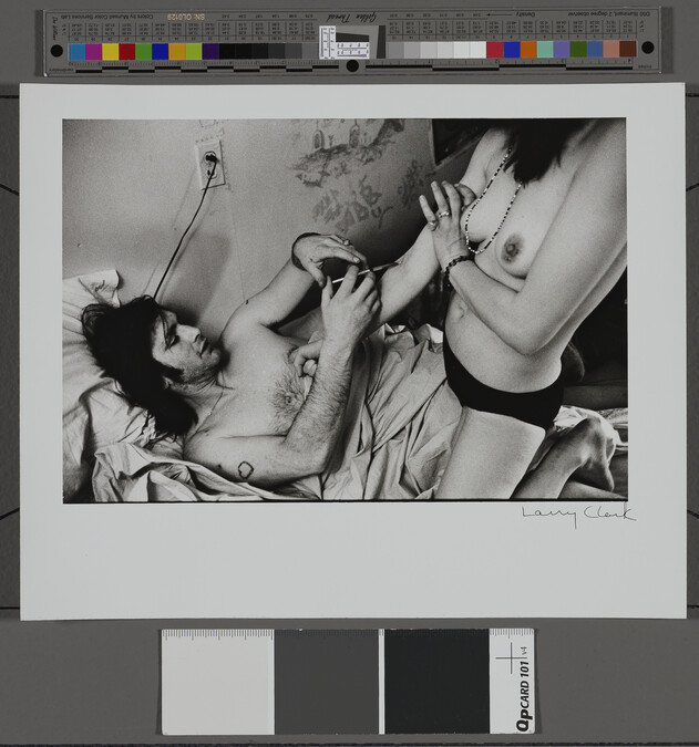 Alternate image #1 of Untitled (Couple in Bed, Man Shooting Drugs into the Woman's Arm)