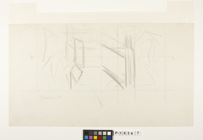 Alternate image #1 of Geometric forms, study for Hispano-America (Panel 14) for The Epic of American Civilization