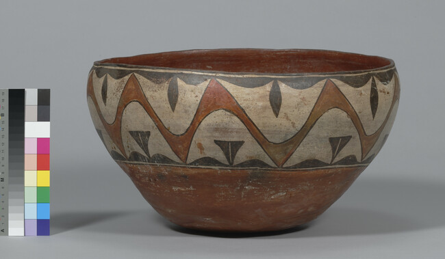Alternate image #1 of Classic Polychrome Dough Bowl with Undulating Band