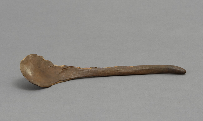 Very old decayed bone (or possibly ivory) spoon