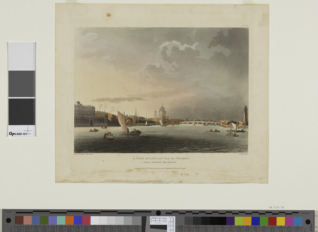 Alternate image #1 of A View of London from the Thames, from The Microcosm of London or London in Miniature