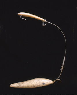 Fish Shaped Ivory Sinker and Lure with a Hook