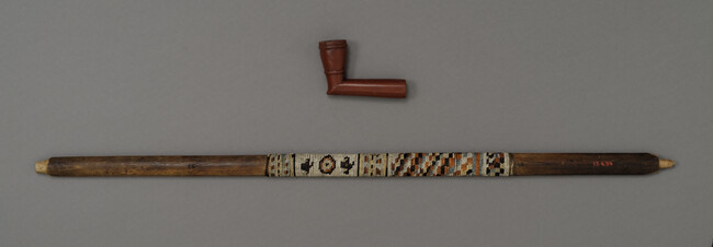 Alternate image #2 of [Restricted Object] Canupa (Pipe) and Long Wooden Stem wrapped in Quills