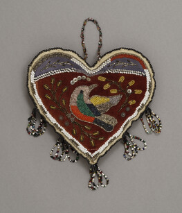 Heart Shaped Pin Cushion with Bird Design