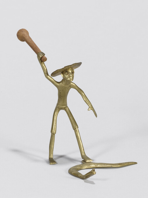 Alternate image #1 of Brass Figurine (Man Clubbing Snake)