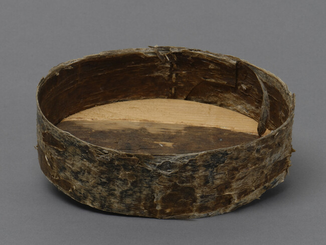 Alternate image #1 of Oval baleen vessel with a wood base