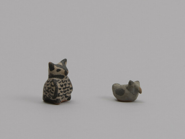Alternate image #2 of Miniature representations of fish, owl, bird, frog, fox?, and otters?