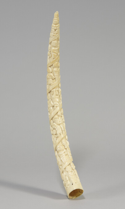 Alternate image #1 of Ivory Tusk Carved with Frieze of Figures