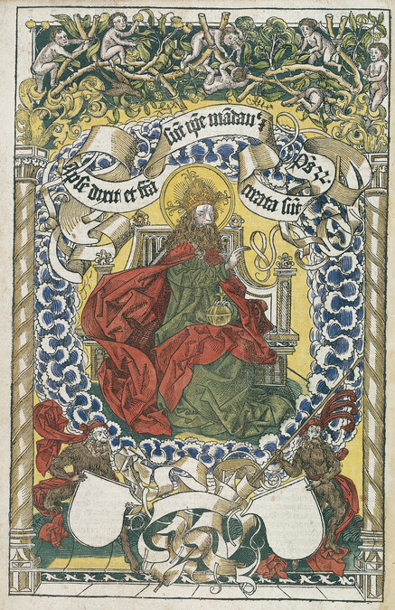 Alternate image #1 of God the Father Enthroned; frontispiece from the Nuremberg Chronicle (Liber Chronicarum)