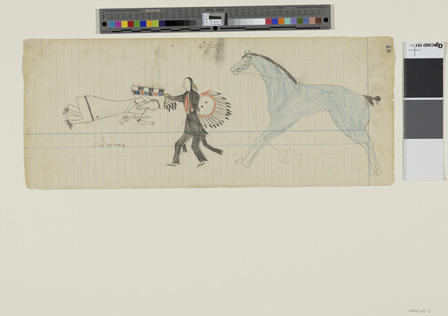 Alternate image #1 of Untitled (Inunaina (Arapaho) Warrior Counts Coup on an Enemy, possibly a Chaticks Si Chaticks (Pawnee) Warrior), page number 48, from the 
