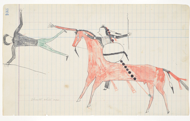 Alternate image #2 of Untitled (A Tsistsistas (Cheyenne) Warrior Shoots a Non-Native Man), page number 103, from the 