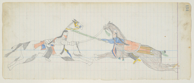 Alternate image #2 of Untitled (Two Different Tsistsistas (Cheyenne) Warrior Societies in a Sham Battle prior to a Medicine Lodge Ceremony), page number 134, from the 