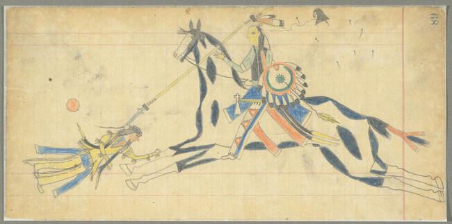 Alternate image #2 of Untitled (A Tsistsistas (Cheyenne) or Inunaina (Arapaho) Warrior Counts Coup on an Enemy), page number 68, from the 