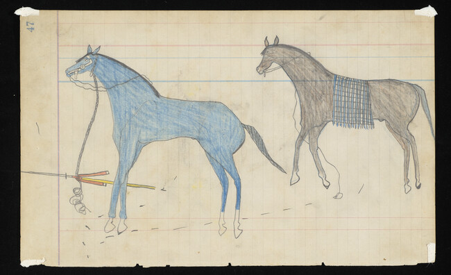 Alternate image #2 of Untitled (A Horse and Mule), page number 47 and Untitled (A Warrior Fires Upon a Fleeing Enemy), page number 48,, from the 