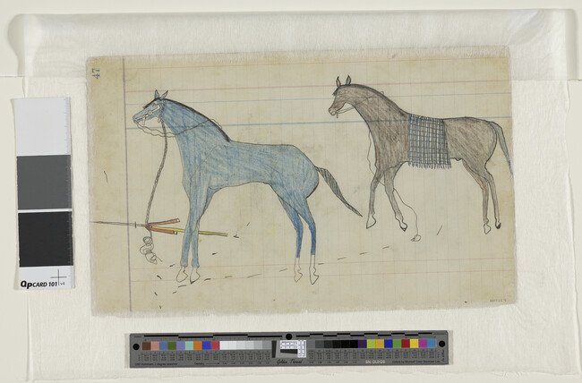Alternate image #1 of Untitled (A Horse and Mule), page number 47 and Untitled (A Warrior Fires Upon a Fleeing Enemy), page number 48,, from the 