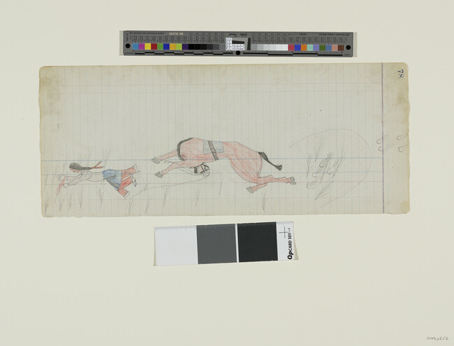 Alternate image #1 of Untitled (A Wounded Tsistsistas (Cheyenne) Warrior and a Falling Horse),  page number 78, from the 