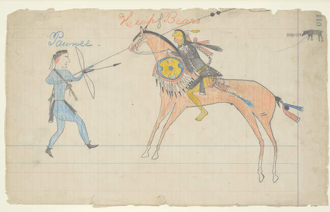 Alternate image #2 of Untitled (A Warrior Counts Coup on a Chaticks Si Chaticks (Pawnee) Warrior), page number 110, from the 