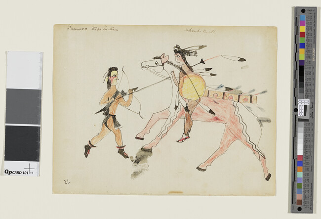 Alternate image #1 of Untitled (Short Bull Lancing a Chaticks Si Chaticks (Pawnee) Warrior), page number 26, from  a Short Bull notebook