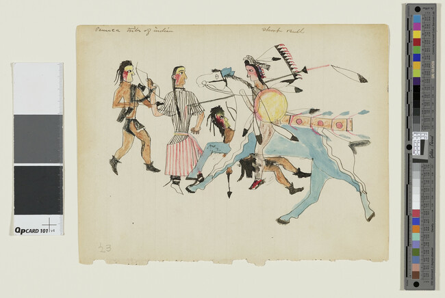 Alternate image #1 of Untitled (Short Bull in Battle against the Chaticks Si Chaticks (Pawnee)), page number 23, from  a Short Bull notebook
