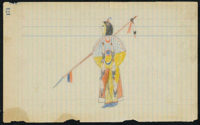 Alternate image #2 of Untitled (A Tsistsistas (Cheyenne) Warrior Carrying His Shield and Lance), page number 171, from the 