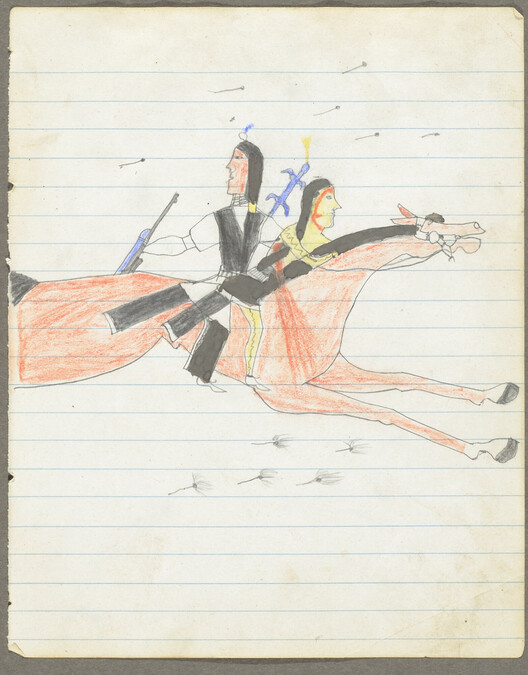 Alternate image #1 of Untitled (Tsistsistas (Cheyenne) Warrior Rescuing a Wounded Comrade), from the 
