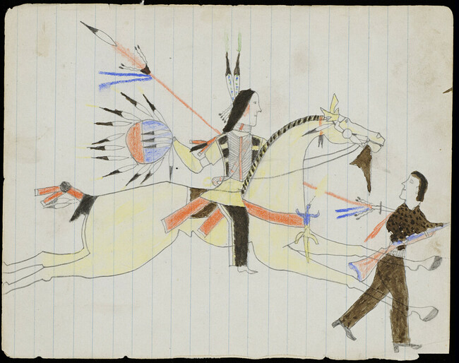 Alternate image #1 of Untitled (Tsistsistas (Cheyenne) Warrior Counting Coup on a Non-Native Enemy), from the 