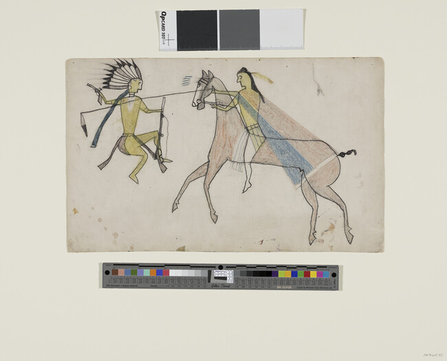 Alternate image #1 of Untitled (White Swan Counting Coup on a Warrior, possibly Lakota)