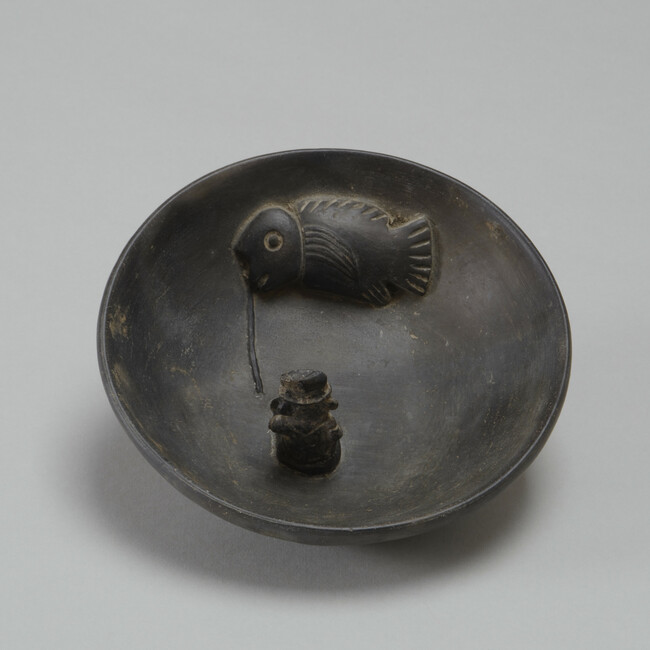 Alternate image #1 of Bowl with Fisherman and Fish (possibly a forgery)