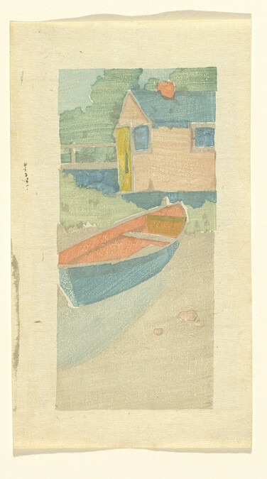 Alternate image #2 of The Dory, or Near the Wharf (medium blue boat)