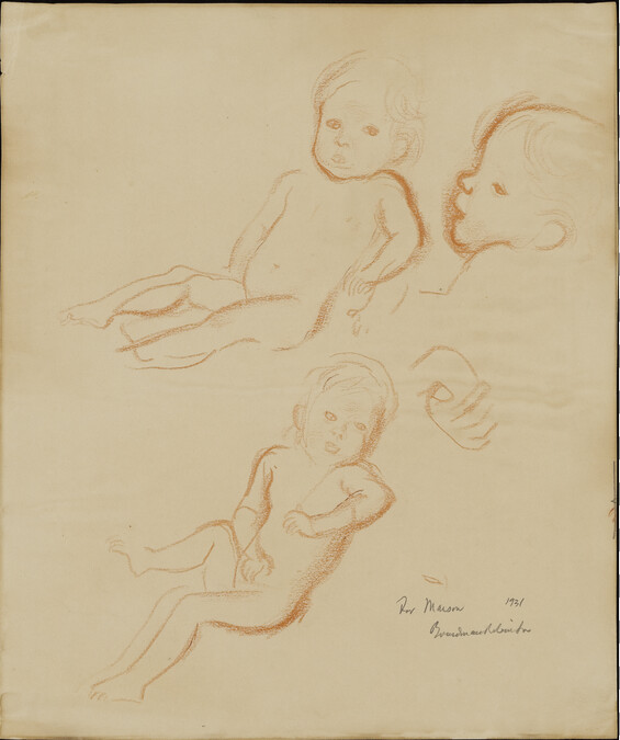 Alternate image #2 of Study for a mural at Radio City Music Hall, New York [since painted over] (sketches of Joan Perry Snell as an infant)