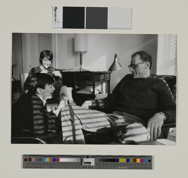 Alternate image #1 of Arthur Miller and his children Bobsie and Jaime at his New York City Hotel